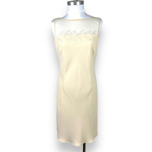 Vintage style Evan Picone cream sway back evening formal dress size 10 - Picture 1 of 7